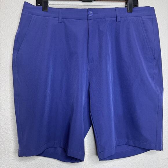 Hreski Mens Performance Golf Shorts Dk Blue Size 36 Button Front With Pockets - Picture 4 of 12